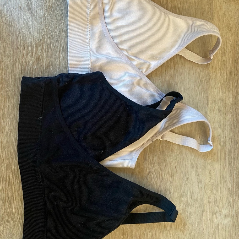 Kindred Bravely pull aside nursing bras, size medium. Tan and black.